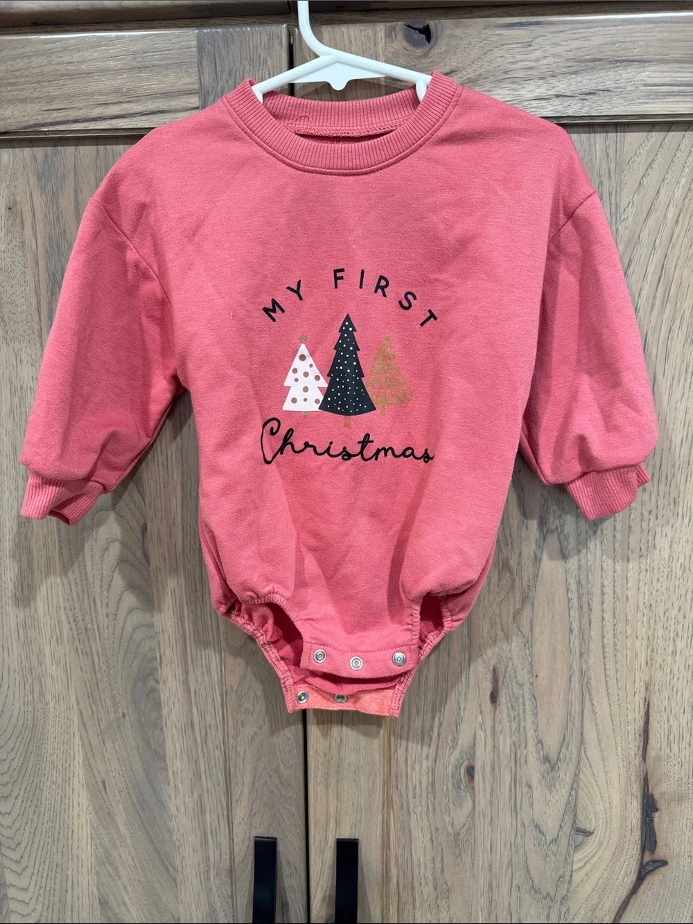 Sun + Stone Coral 'My First Christmas' One-Piece